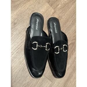 Jeffrey Campbell Black Buckle Slip On Closed Toe Flats Women's